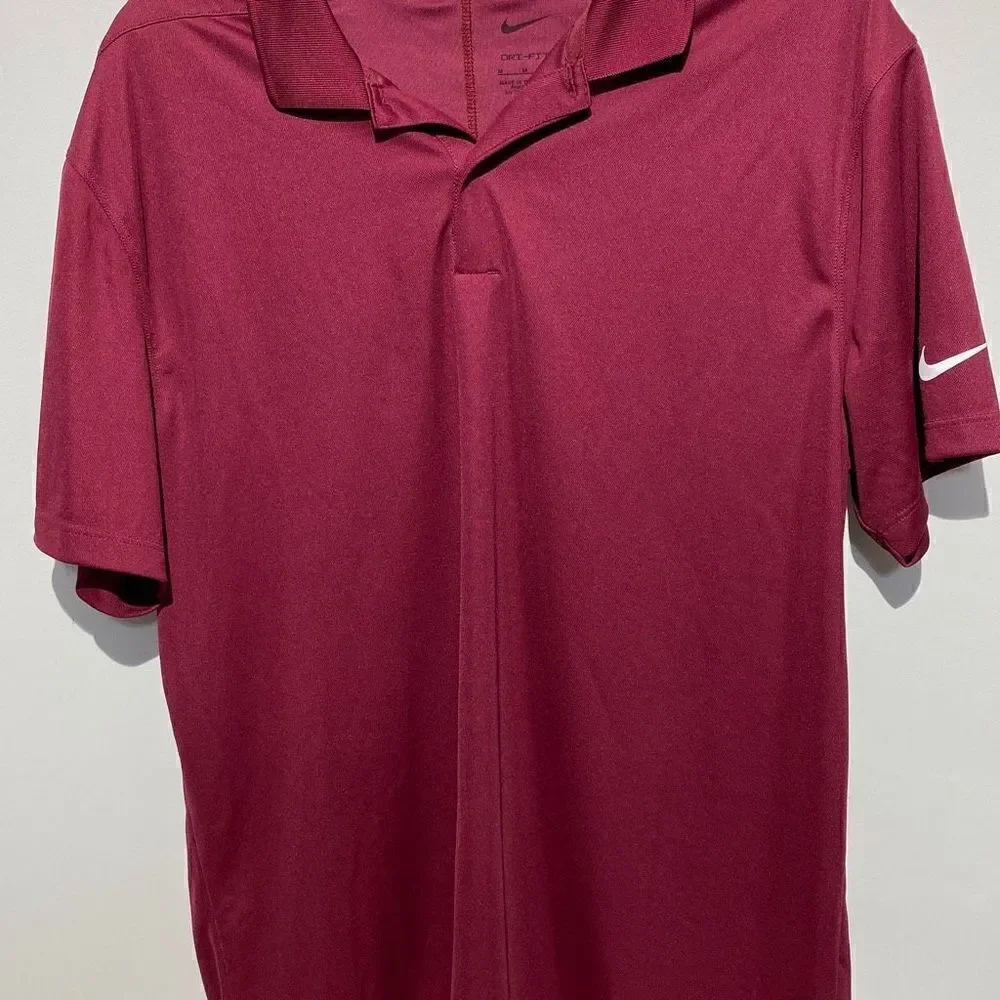 Nike‎ Dri-Fit Men's Short Sleeve Red Golf Polo Shirt Size M